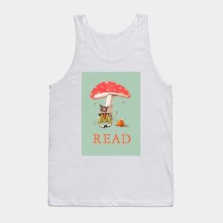 Girl Reading Under Mushroom Tank Top